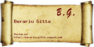Berariu Gitta névjegykártya